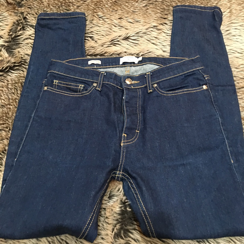 Topman Stretch Skinny Jeans Color Raw Measured Size 28 Short